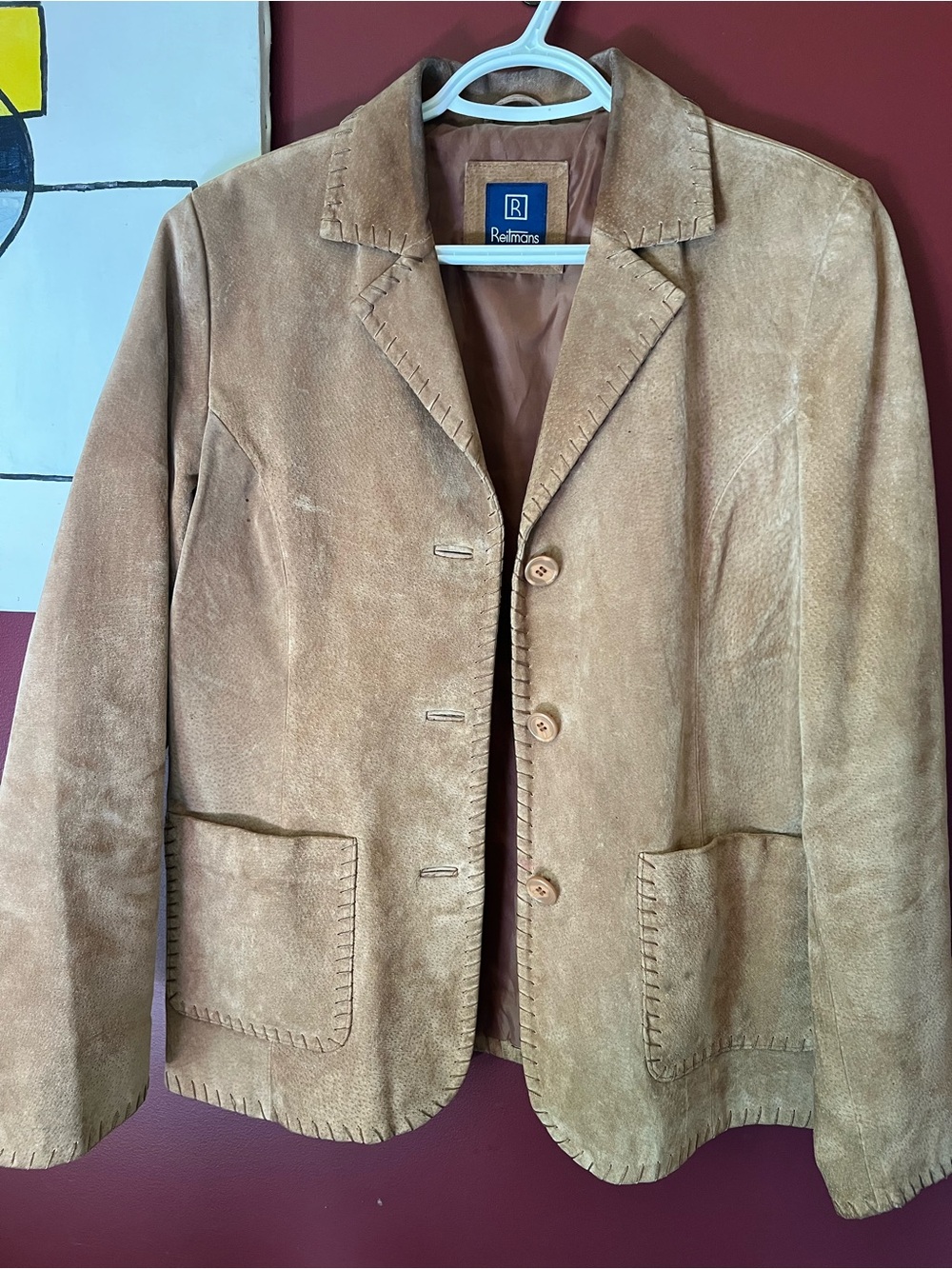 Reitmans Light Brown Suede Blazer Jacket